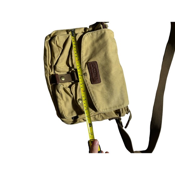 Gootium Canvas Messenger Bag Khaki Crossbody Military Utility Shoulder Travel - Picture 4 of 9